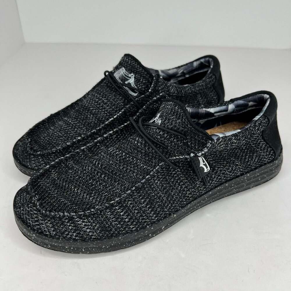 Comfort Mens Black Canvas Lightweight Soft Comfortable Slip On Size 8 Loafers